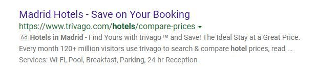 madrid hotels example google search