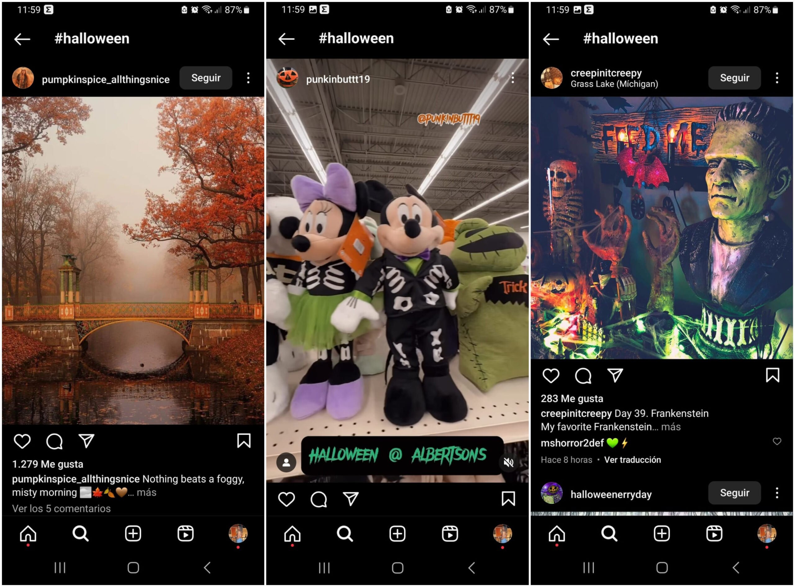halloween marketing instagram screenshots