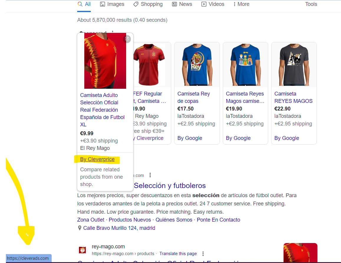 soccer teams google shopping example