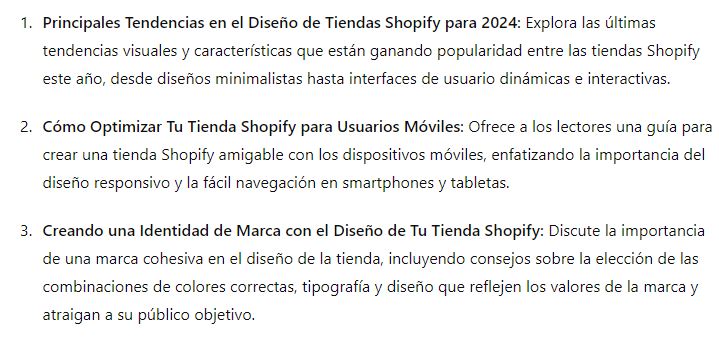 temas blog palabra clave diseño tienda shopify